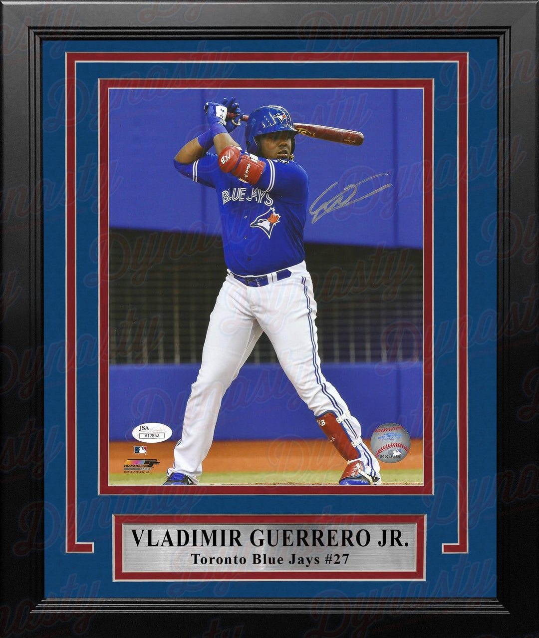 Dynasty Sports & Framing Autographed Framed Baseball Photos 8x10 Framed Photo Vladimir Guerrero, Jr. At-Bat Toronto Blue Jays Autographed Framed Baseball Photo