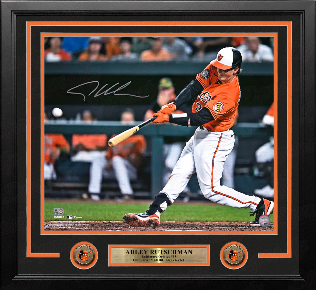 Dynasty Sports & Framing Autographed Framed Baseball Photos Adley Rutschman First MLB Hit Baltimore Orioles Autographed 16" x 20" Framed Baseball Photo