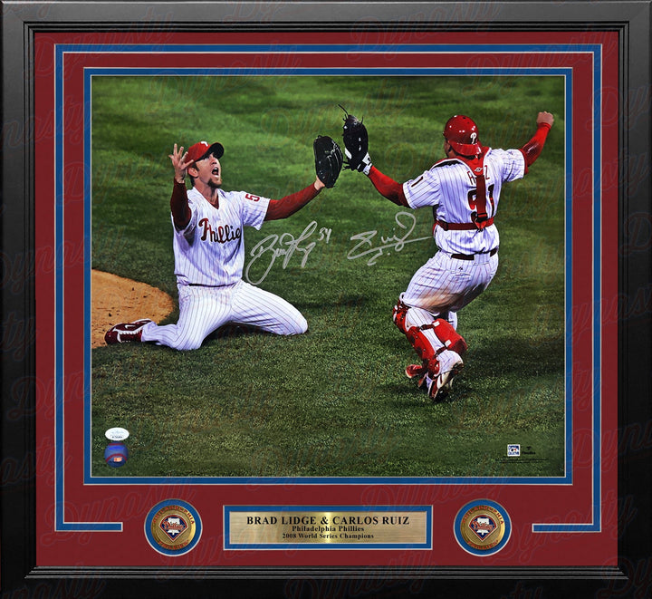Dynasty Sports & Framing Autographed Framed Baseball Photos Brad Lidge & Carlos Ruiz Philadelphia Phillies World Series Autographed 16x20 Framed Photo - JSA COA