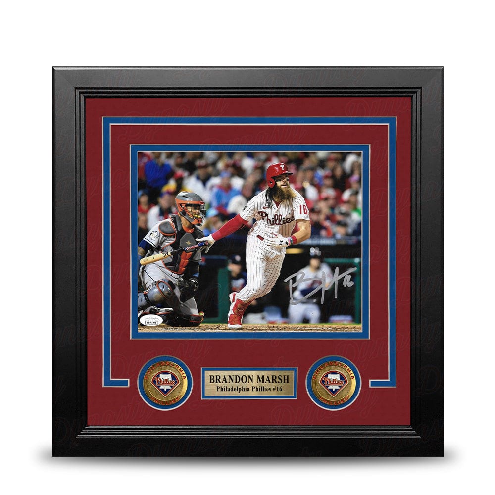 Dynasty Sports & Framing Autographed Framed Baseball Photos Brandon Marsh in Action Autographed Philadelphia Phillies 8" x 10" Framed Baseball Photo
