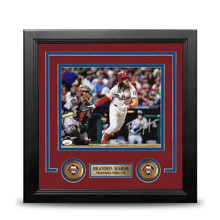 Dynasty Sports & Framing Autographed Framed Baseball Photos Brandon Marsh in Action Autographed Philadelphia Phillies 8" x 10" Framed Baseball Photo