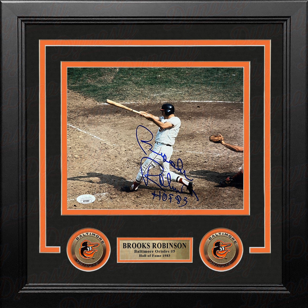 Dynasty Sports & Framing Autographed Framed Baseball Photos Brooks Robinson Batting Action Baltimore Orioles Autographed 8" x 10" Framed Baseball Photo