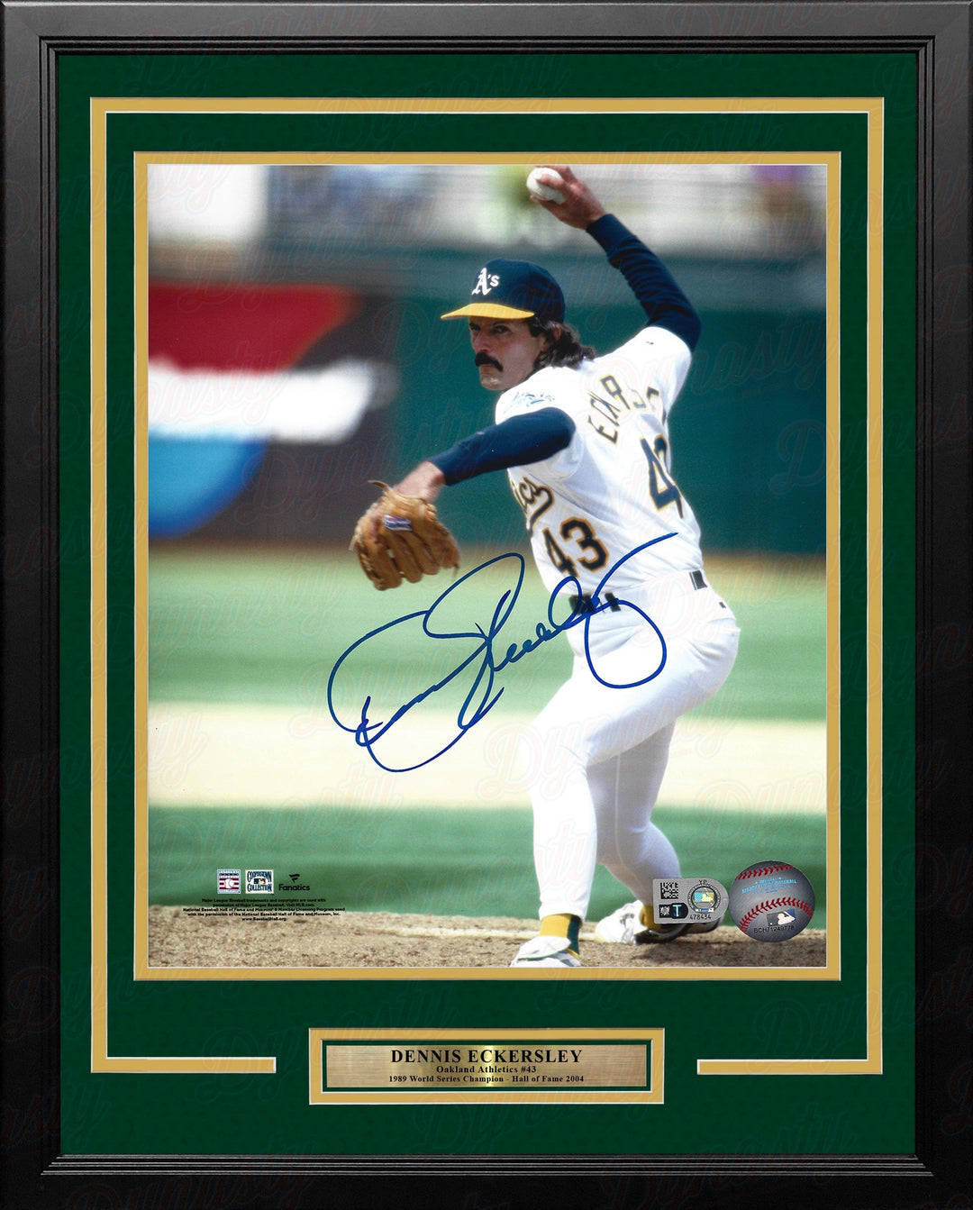 Dynasty Sports & Framing Autographed Framed Baseball Photos Dennis Eckersley in Action Oakland Athletics Autographed 16" x 20" Framed Baseball Photo