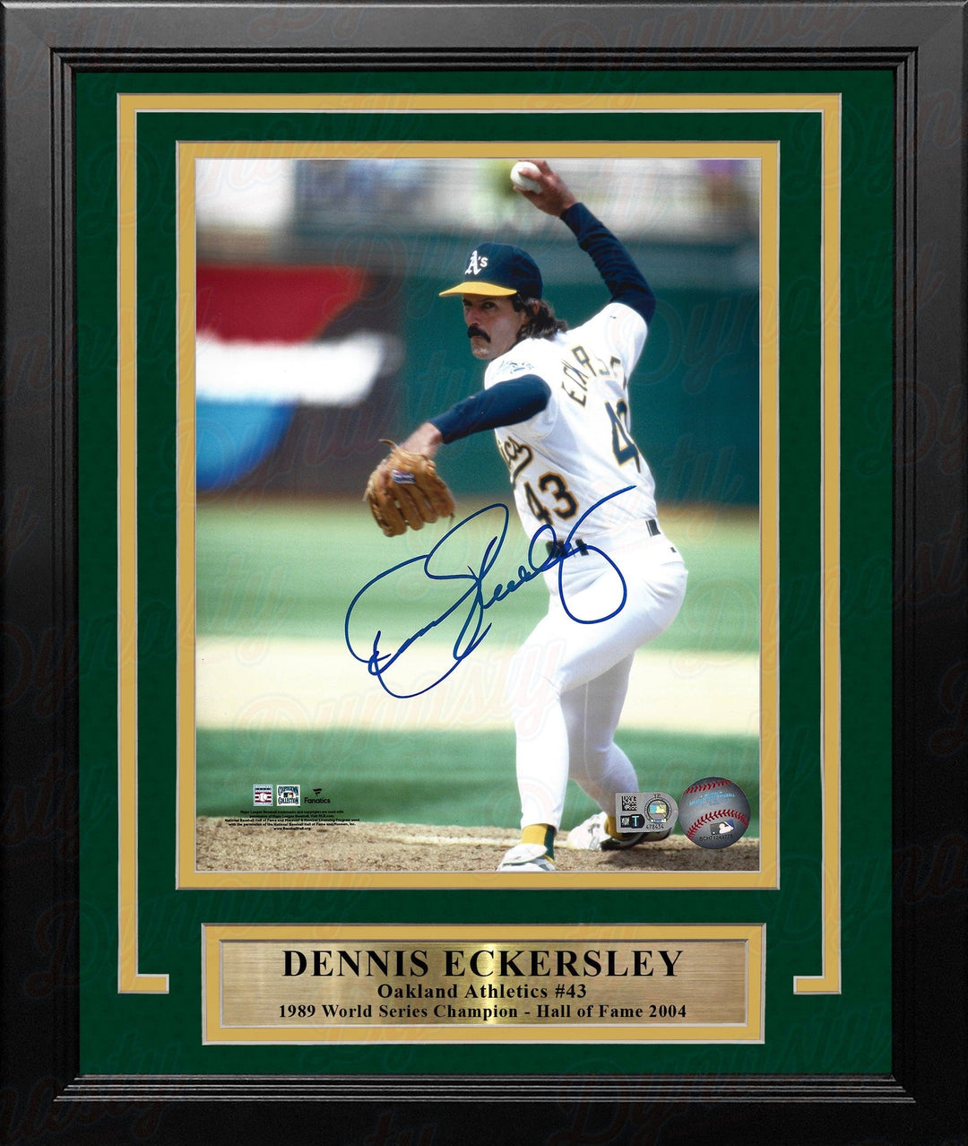 Dynasty Sports & Framing Autographed Framed Baseball Photos Dennis Eckersley in Action Oakland Athletics Autographed 8" x 10" Framed Baseball Photo