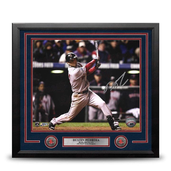 Dynasty Sports & Framing Autographed Framed Baseball Photos Dustin Pedroia 2007 World Series Action Boston Red Sox Autographed 11" x 14" Framed Baseball Photo