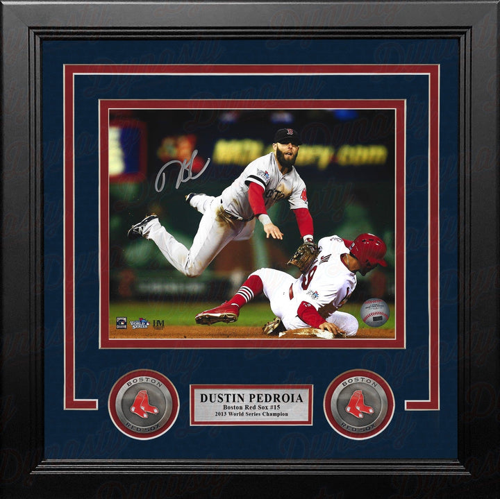 Dynasty Sports & Framing Autographed Framed Baseball Photos Dustin Pedroia 2013 World Series Action Boston Red Sox Autographed 8" x 10" Framed Baseball Photo