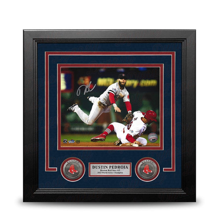 Dynasty Sports & Framing Autographed Framed Baseball Photos Dustin Pedroia 2013 World Series Action Boston Red Sox Autographed 8" x 10" Framed Baseball Photo