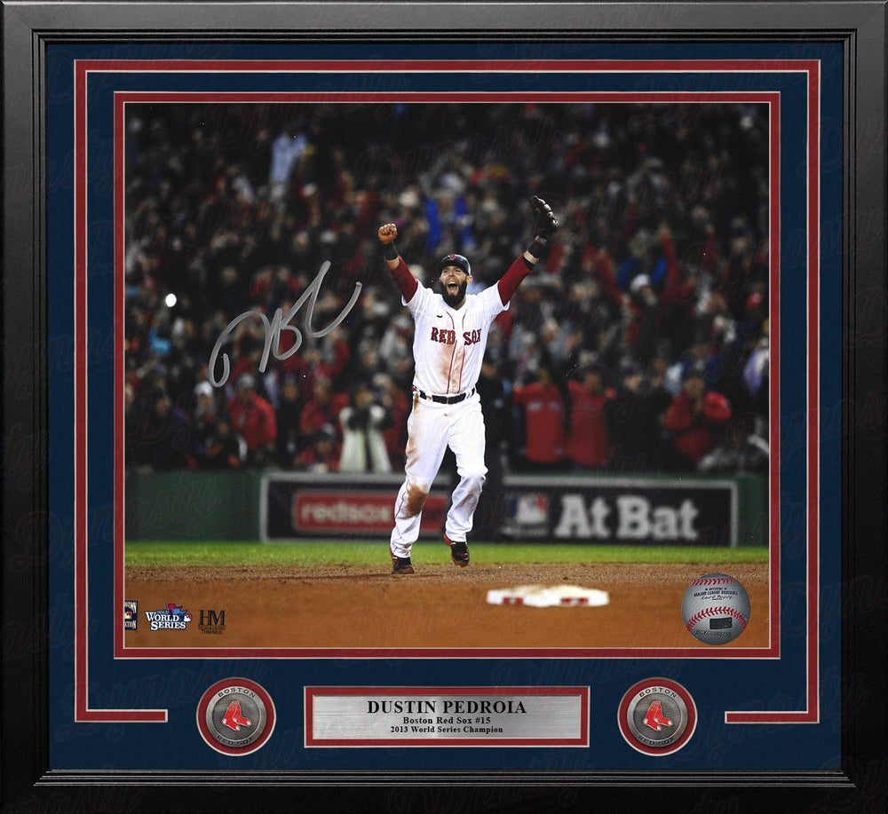 Dynasty Sports & Framing Autographed Framed Baseball Photos Dustin Pedroia 2013 World Series Celebration Boston Red Sox Autographed 11x14 Framed Baseball Photo