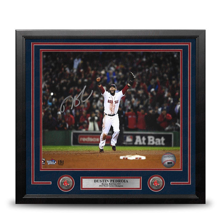 Dynasty Sports & Framing Autographed Framed Baseball Photos Dustin Pedroia 2013 World Series Celebration Boston Red Sox Autographed 11x14 Framed Baseball Photo