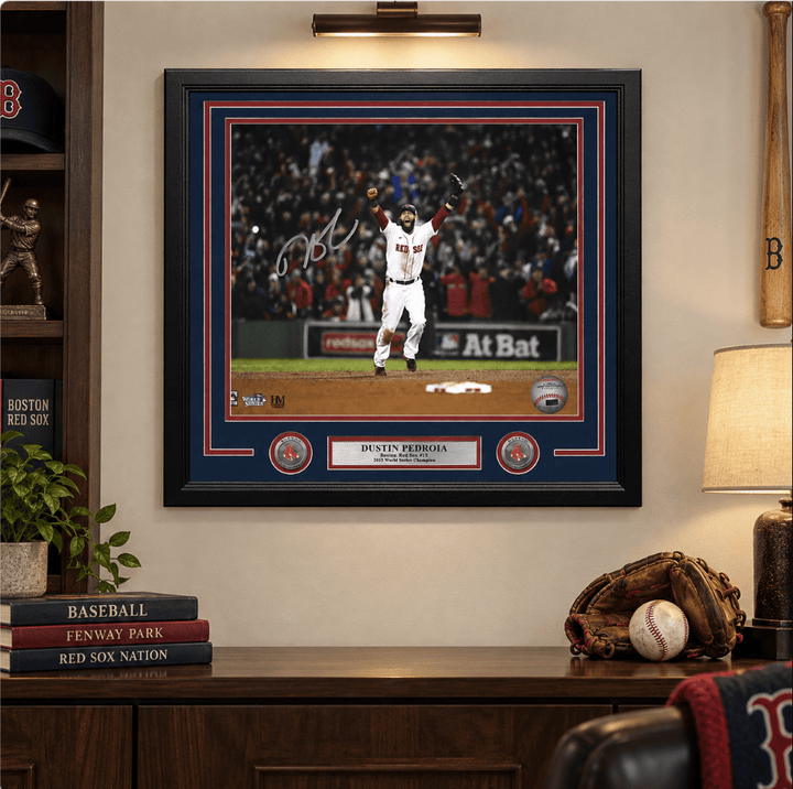Dynasty Sports & Framing Autographed Framed Baseball Photos Dustin Pedroia 2013 World Series Celebration Boston Red Sox Autographed 11x14 Framed Baseball Photo