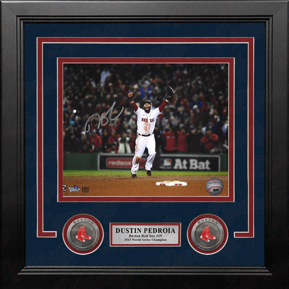 Dynasty Sports & Framing Autographed Framed Baseball Photos Dustin Pedroia 2013 World Series Celebration Boston Red Sox Autographed 8x10 Framed Baseball Photo