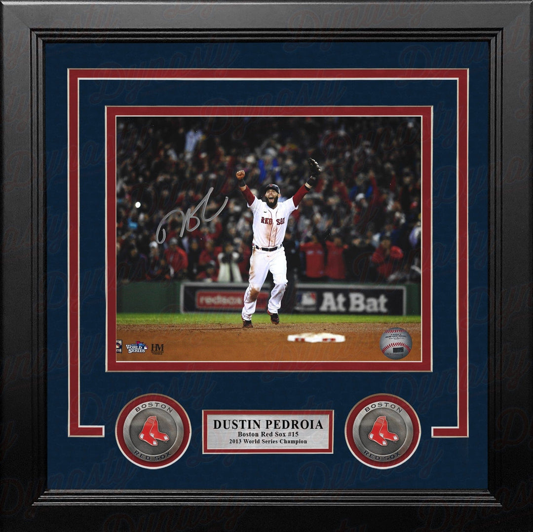 Dynasty Sports & Framing Autographed Framed Baseball Photos Dustin Pedroia 2013 World Series Celebration Boston Red Sox Autographed 8x10 Framed Baseball Photo