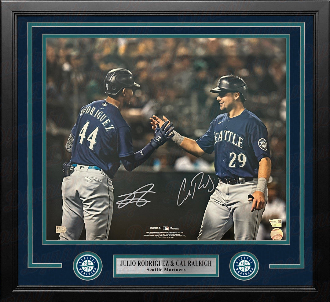 Dynasty Sports & Framing Autographed Framed Baseball Photos Julio Rodriguez & Cal Raleigh Seattle Mariners Autographed 16" x 20" Framed Baseball Photo