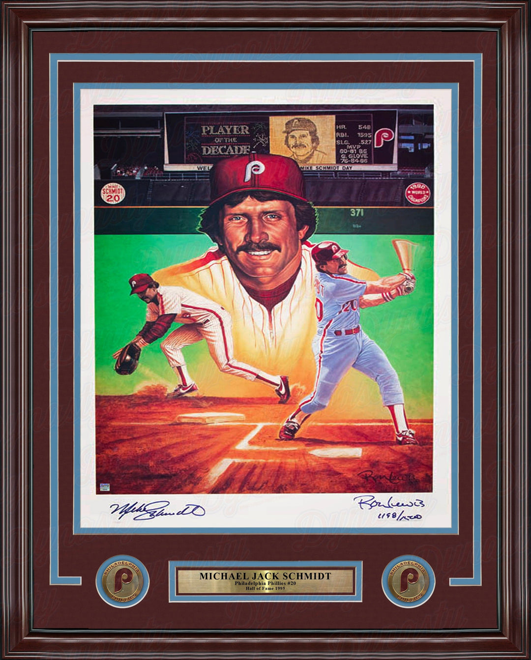 Dynasty Sports & Framing Autographed Framed Baseball Photos Mike Schmidt Autographed Philadelphia Phillies 18" x 24" Framed Baseball Lithograph Photo