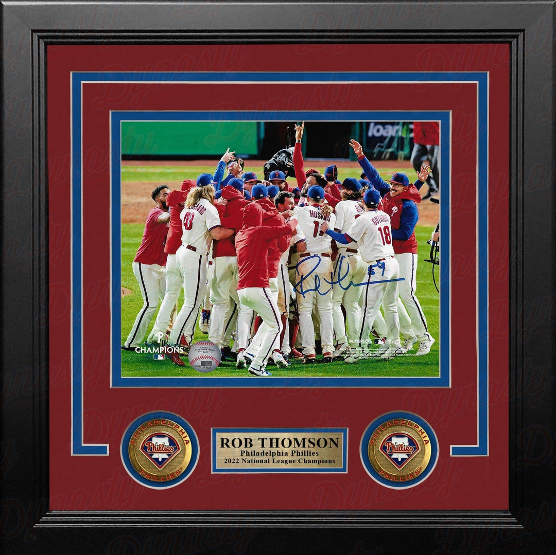 Dynasty Sports & Framing Autographed Framed Baseball Photos Rob Thomson 2022 NL Champions Mound Celebration Philadelphia Phillies Autographed 8x10 Framed Photo