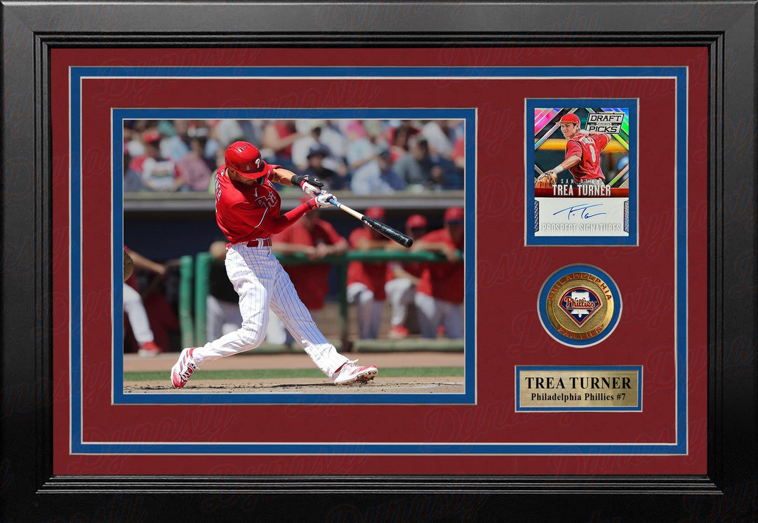 Dynasty Sports & Framing Autographed Framed Baseball Photos Trea Turner Philadelphia Phillies 8" x 10" Framed Baseball Photo with Panini Autographed Card