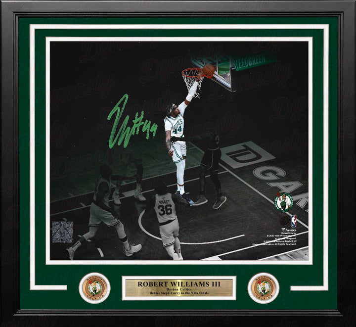 Dynasty Sports & Framing Autographed Framed Basketball Photos 11x14 Photo Robert Williams III Blocks Steph Curry Boston Celtics Autographed Framed Basketball Photo