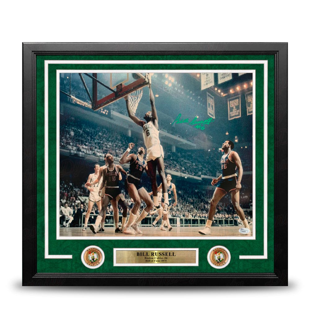 Dynasty Sports & Framing Autographed Framed Basketball Photos Bill Russell at the Rim Boston Celtics Autographed 16" x 20" Framed Basketball Photo