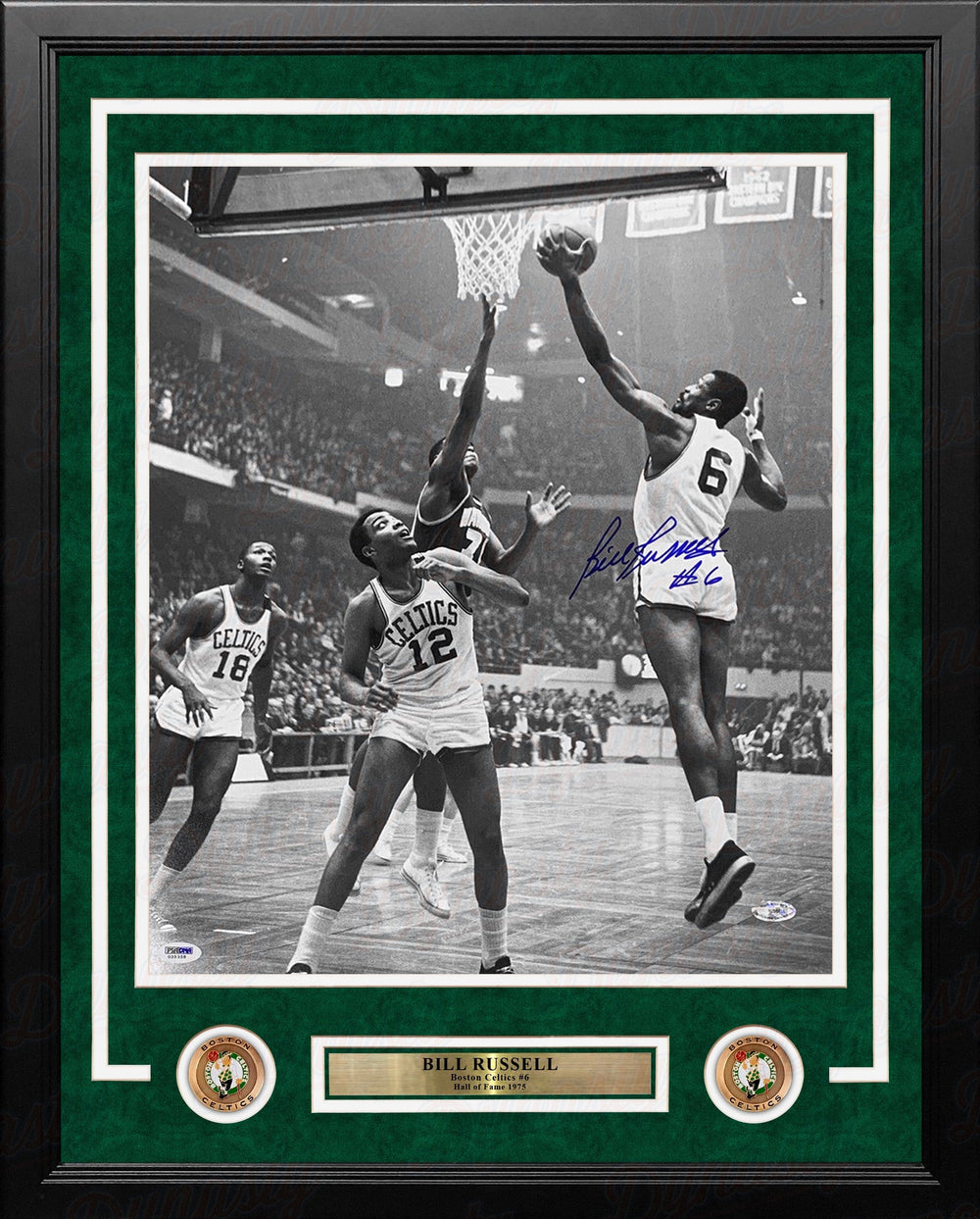 Dynasty Sports & Framing Autographed Framed Basketball Photos Bill Russell Making a Layup Boston Celtics Autographed 16" x 20" Framed Basketball Photo
