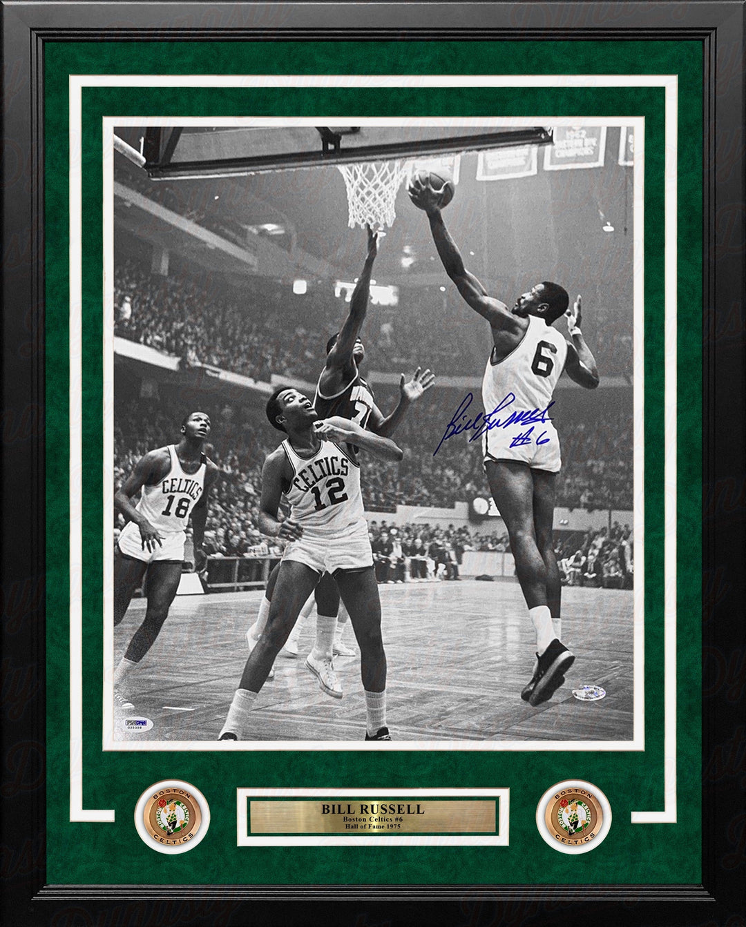 Dynasty Sports & Framing Autographed Framed Basketball Photos Bill Russell Making a Layup Boston Celtics Autographed 16" x 20" Framed Basketball Photo
