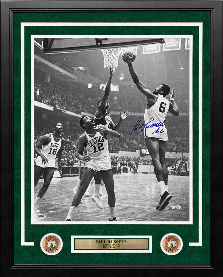 Dynasty Sports & Framing Autographed Framed Basketball Photos Bill Russell Making a Layup Boston Celtics Autographed 16" x 20" Framed Basketball Photo