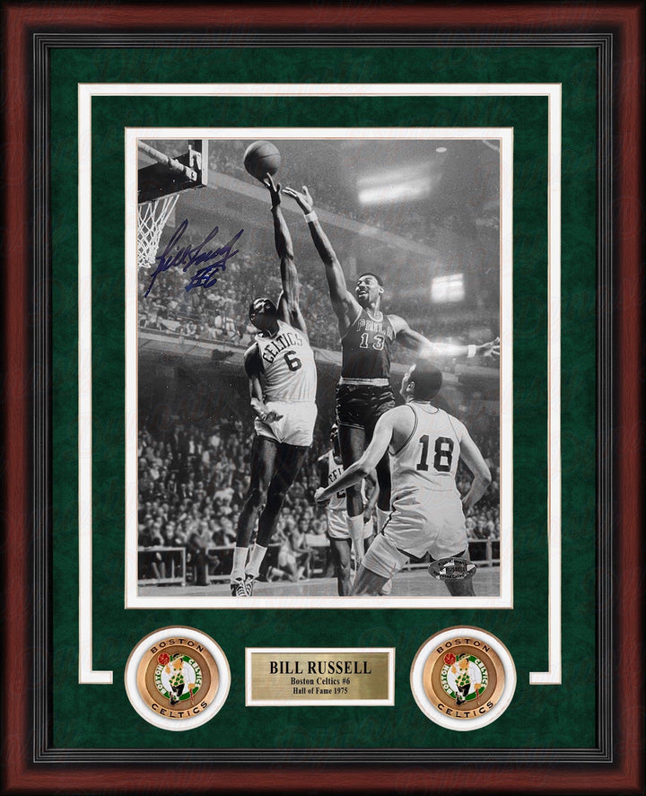 Dynasty Sports & Framing Autographed Framed Basketball Photos Bill Russell v. Wilt Boston Celtics Autographed 8" x 10" Framed Black & White Basketball Photo