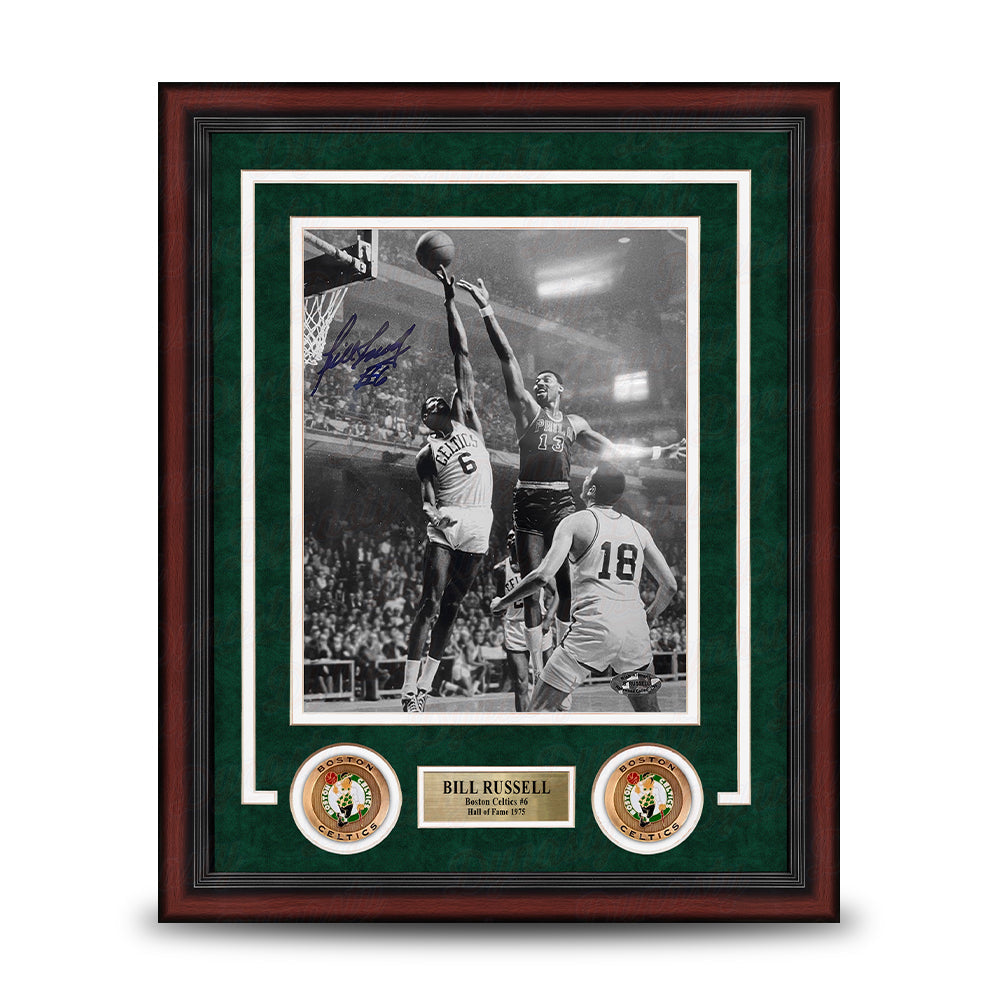 Dynasty Sports & Framing Autographed Framed Basketball Photos Bill Russell v. Wilt Boston Celtics Autographed 8" x 10" Framed Black & White Basketball Photo
