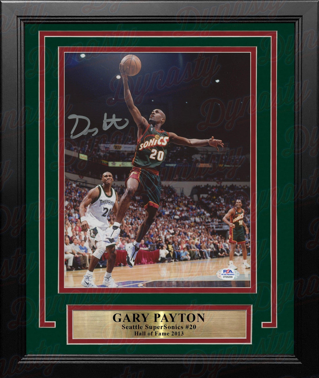 Dynasty Sports & Framing Autographed Framed Basketball Photos Gary Payton in Action Seattle SuperSonics Autographed 8" x 10" Framed Basketball Photo