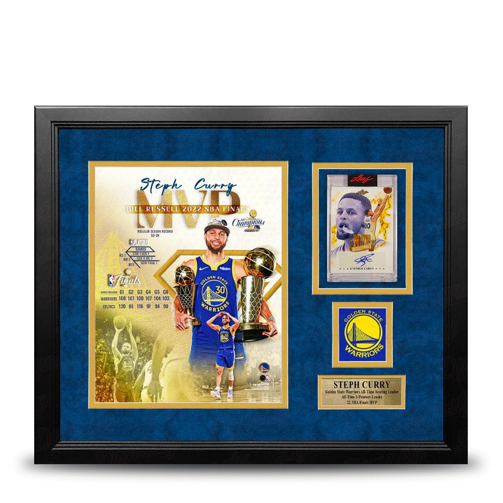 Dynasty Sports & Framing Autographed Framed Basketball Photos Steph Curry Finals MVP Photo & Autographed Card Golden State Warriors Framed Collage - 1/316