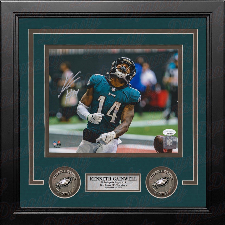 Dynasty Sports & Framing Autographed Framed Football Photos 8x10 Framed Photo Kenneth Gainwell First Touchdown Philadelphia Eagles Autographed Framed Photo - JSA Authenticated