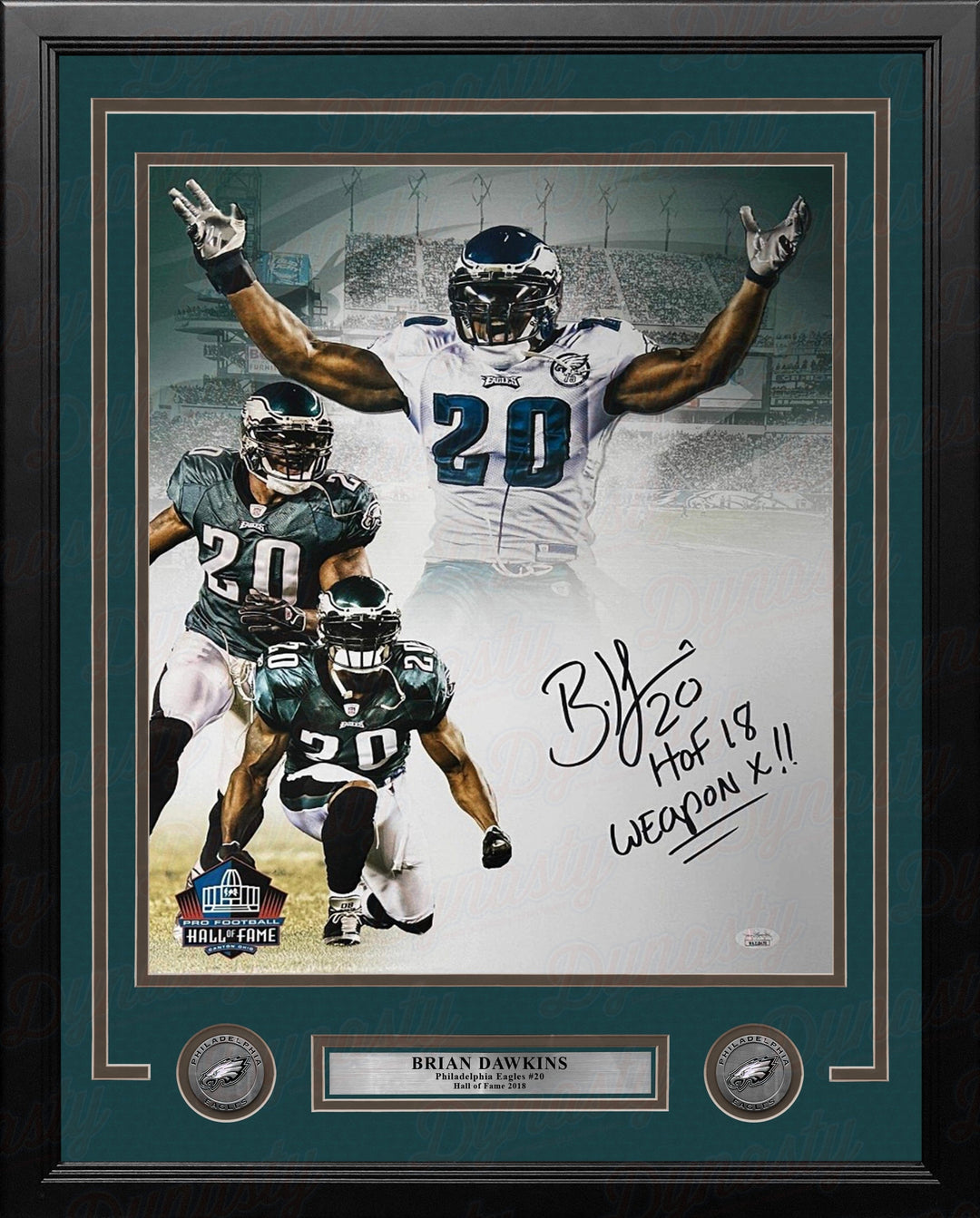 Dynasty Sports & Framing Autographed Framed Football Photos Brian Dawkins Philadelphia Eagles Autographed 16x20 Framed Collage Photo - Hall of Fame, Weapon X
