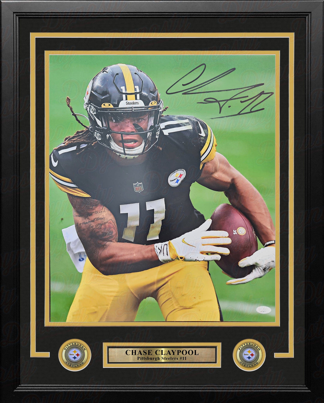 Dynasty Sports & Framing Autographed Framed Football Photos Chase Claypool Close-Up Action Pittsburgh Steelers Autographed 16" x 20" Framed Football Photo
