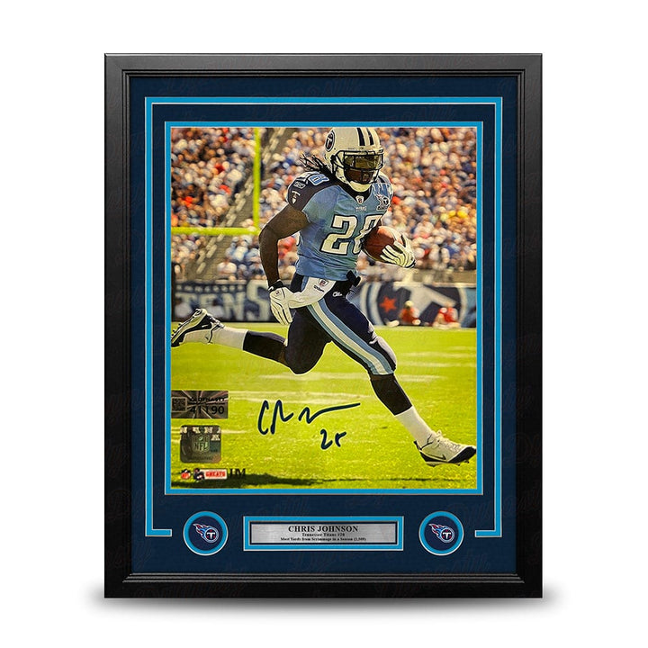 Dynasty Sports & Framing Autographed Framed Football Photos Chris Johnson in Action Tennessee Titans Autographed 16" x 20" Framed Football Photo