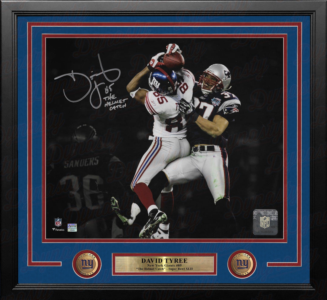 Dynasty Sports & Framing Autographed Framed Football Photos David Tyree Super Bowl Catch NY Giants Autographed 16x20 Framed Photo Inscribed The Helmet Catch