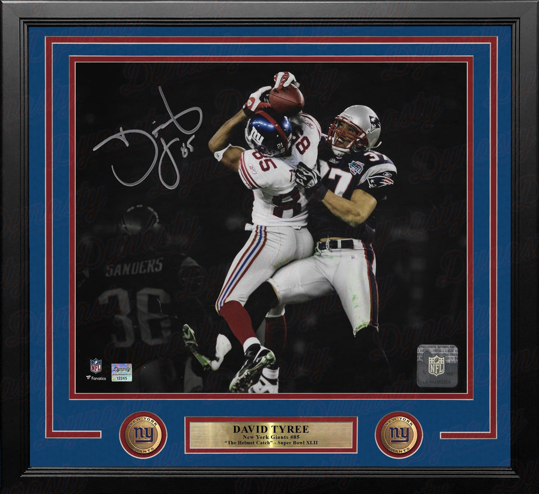 Dynasty Sports & Framing Autographed Framed Football Photos David Tyree Super Bowl XLII Catch New York Giants Autographed 11" x 14" Framed Blackout Photo