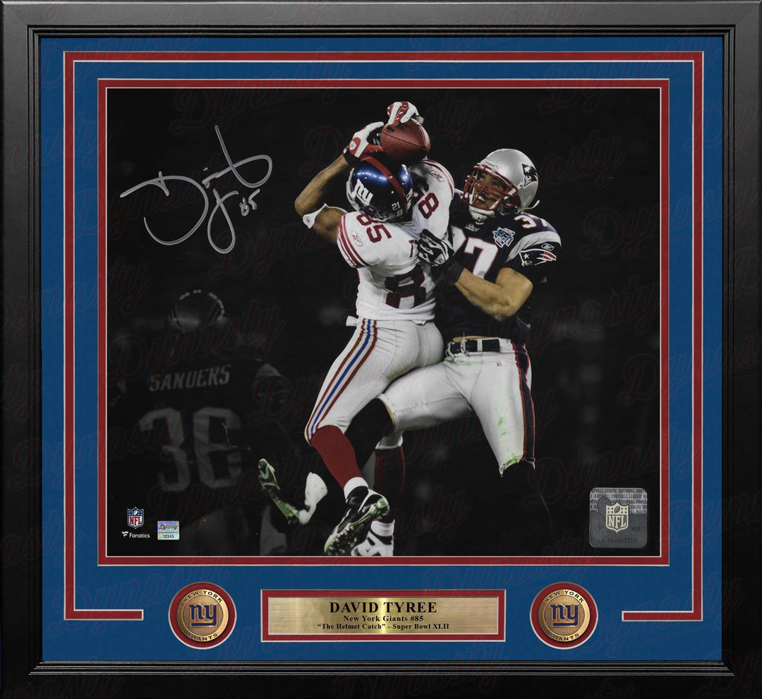 Dynasty Sports & Framing Autographed Framed Football Photos David Tyree Super Bowl XLII Catch New York Giants Autographed 16" x 20" Framed Blackout Photo