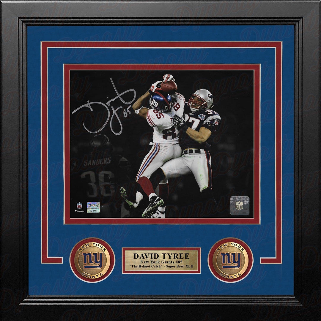 Dynasty Sports & Framing Autographed Framed Football Photos David Tyree Super Bowl XLII Catch New York Giants Autographed 8" x 10" Framed Blackout Photo