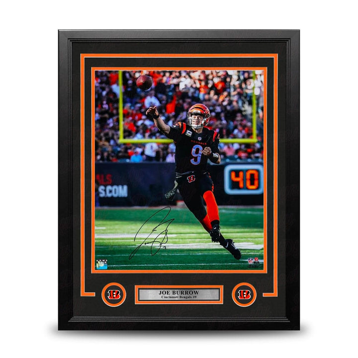 Dynasty Sports & Framing Autographed Framed Football Photos Joe Burrow Throwing Action Cincinnati Bengals Autographed 16" x 20" Framed Football Photo