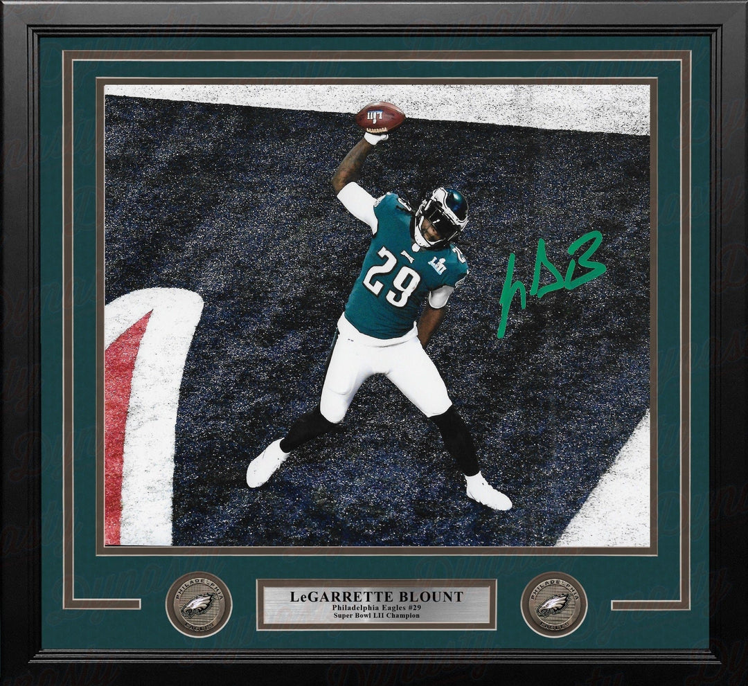 Dynasty Sports & Framing Autographed Framed Football Photos LeGarrette Blount Super Bowl LII Autographed TD Spike Philadelphia Eagles 11" x 14" Framed Photo