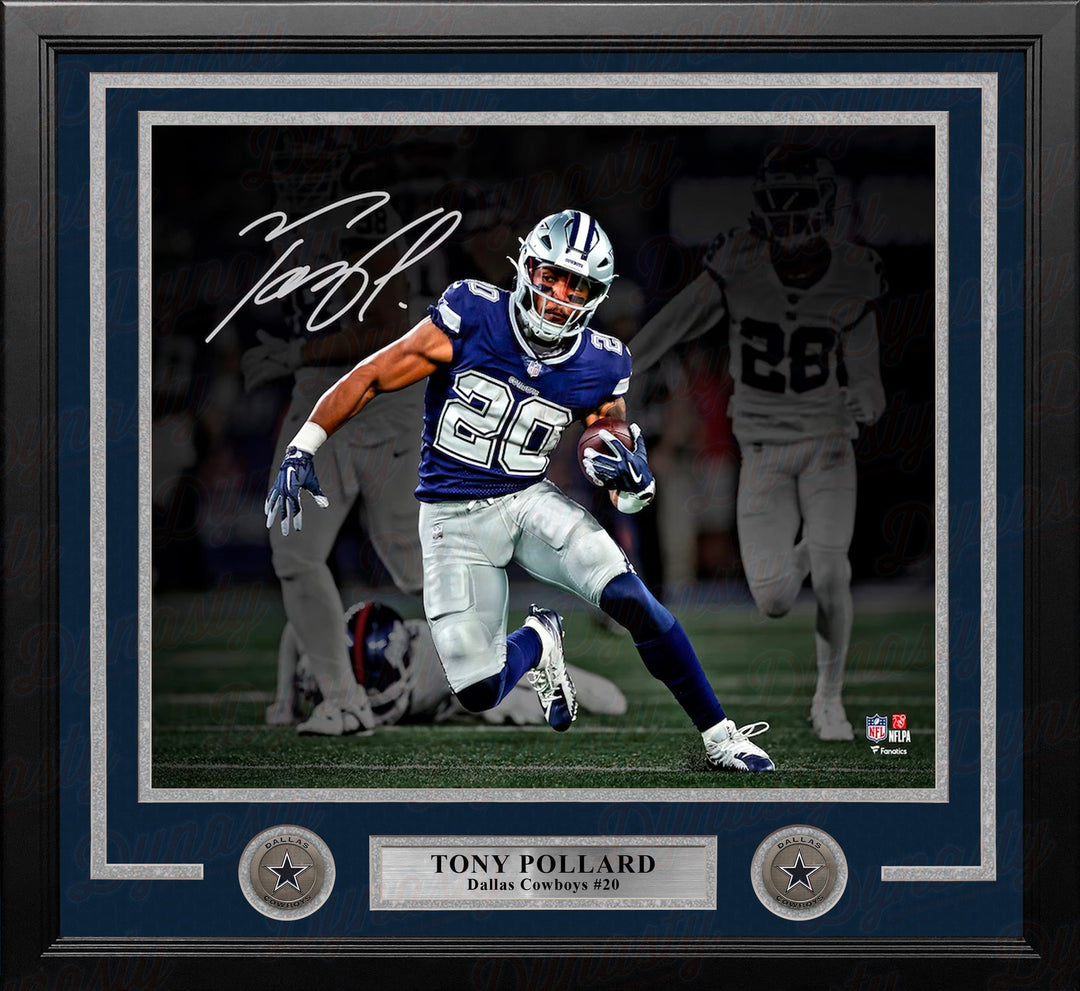 Dynasty Sports & Framing Autographed Framed Football Photos Tony Pollard Blackout Dallas Cowboys Autographed 11" x 14" Framed Football Photo Numbered to 120