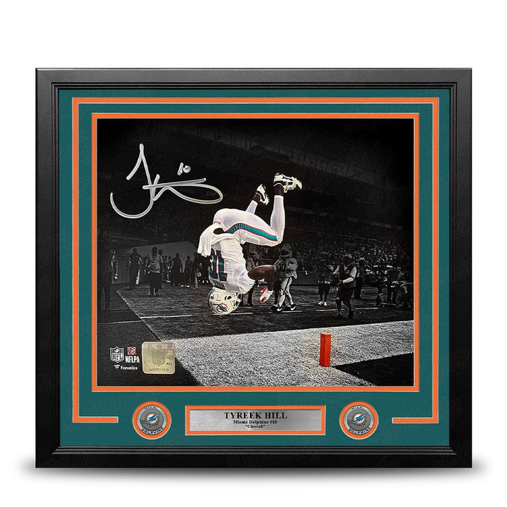Dynasty Sports & Framing Autographed Framed Football Photos Tyreek Hill Backflip Action Miami Dolphins Autographed 16" x 20" Framed Football Photo