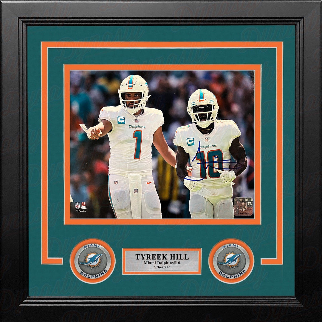 Dynasty Sports & Framing Autographed Framed Football Photos Tyreek Hill with Tua Miami Dolphins Autographed 8" x 10" Framed Football Photo