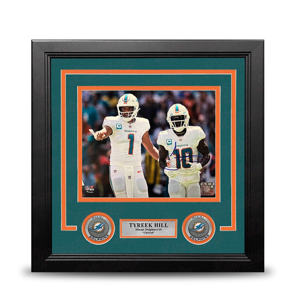 Dynasty Sports & Framing Autographed Framed Football Photos Tyreek Hill with Tua Miami Dolphins Autographed 8" x 10" Framed Football Photo