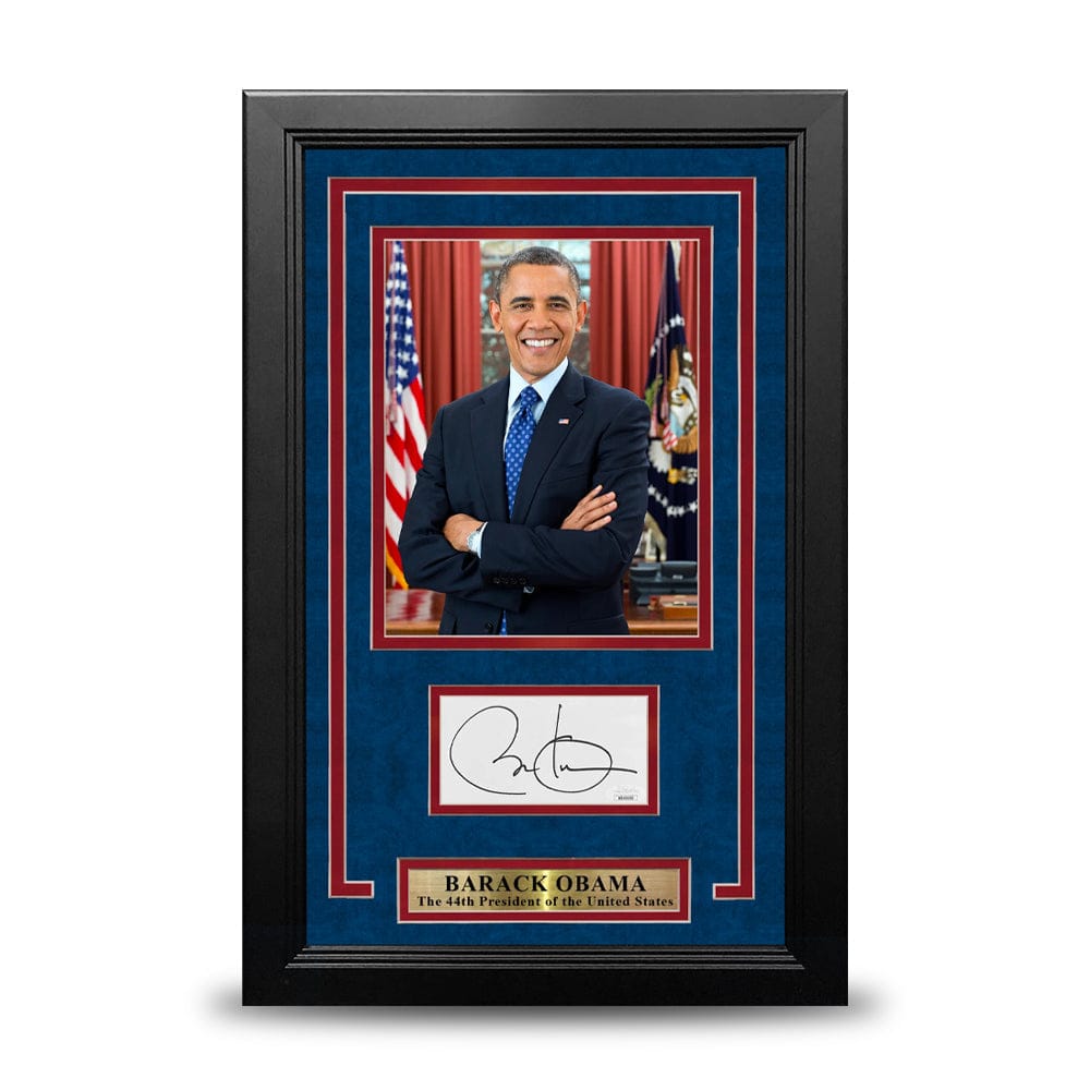Dynasty Sports & Framing Autographed Framed Historical Photos Barack Obama 44th President of the United States Autographed Framed Cut Signature Photo Collage