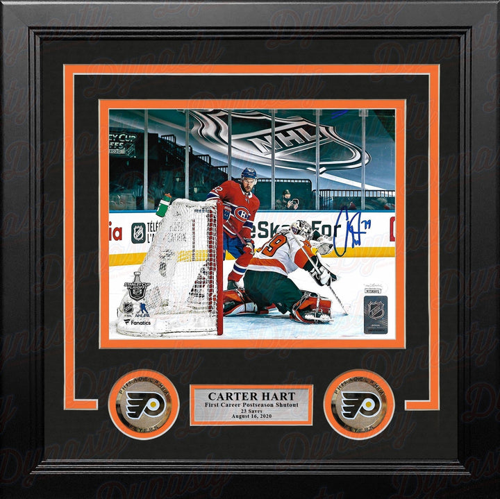 Dynasty Sports & Framing Autographed Framed Hockey Photos 8x10 Framed Photo Carter Hart First Career Playoff Shutout Philadelphia Flyers Autographed Framed Hockey Photo