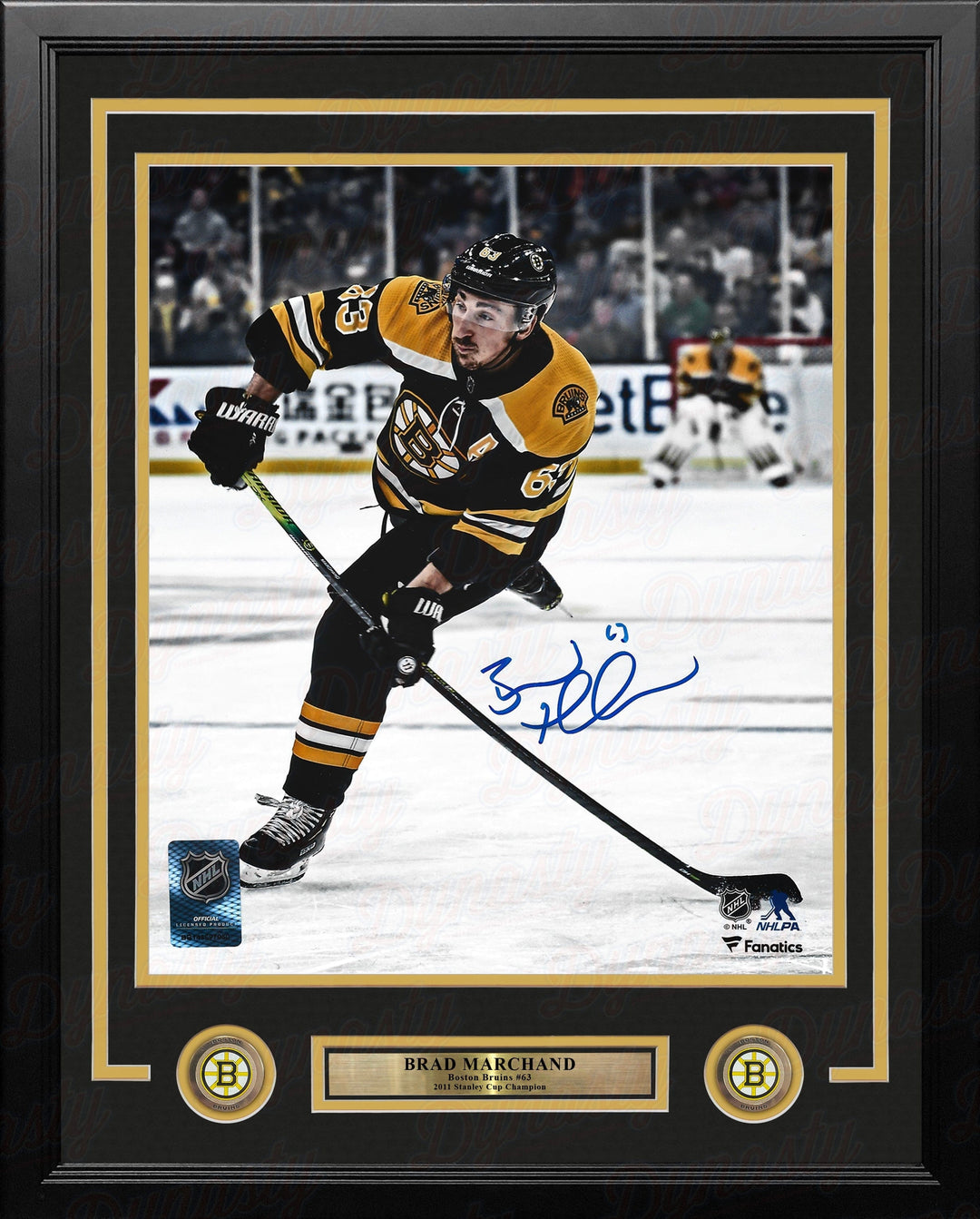 Dynasty Sports & Framing Autographed Framed Hockey Photos Brad Marchand Slapshot Boston Bruins Autographed 16" x 20" Framed Hockey Photo