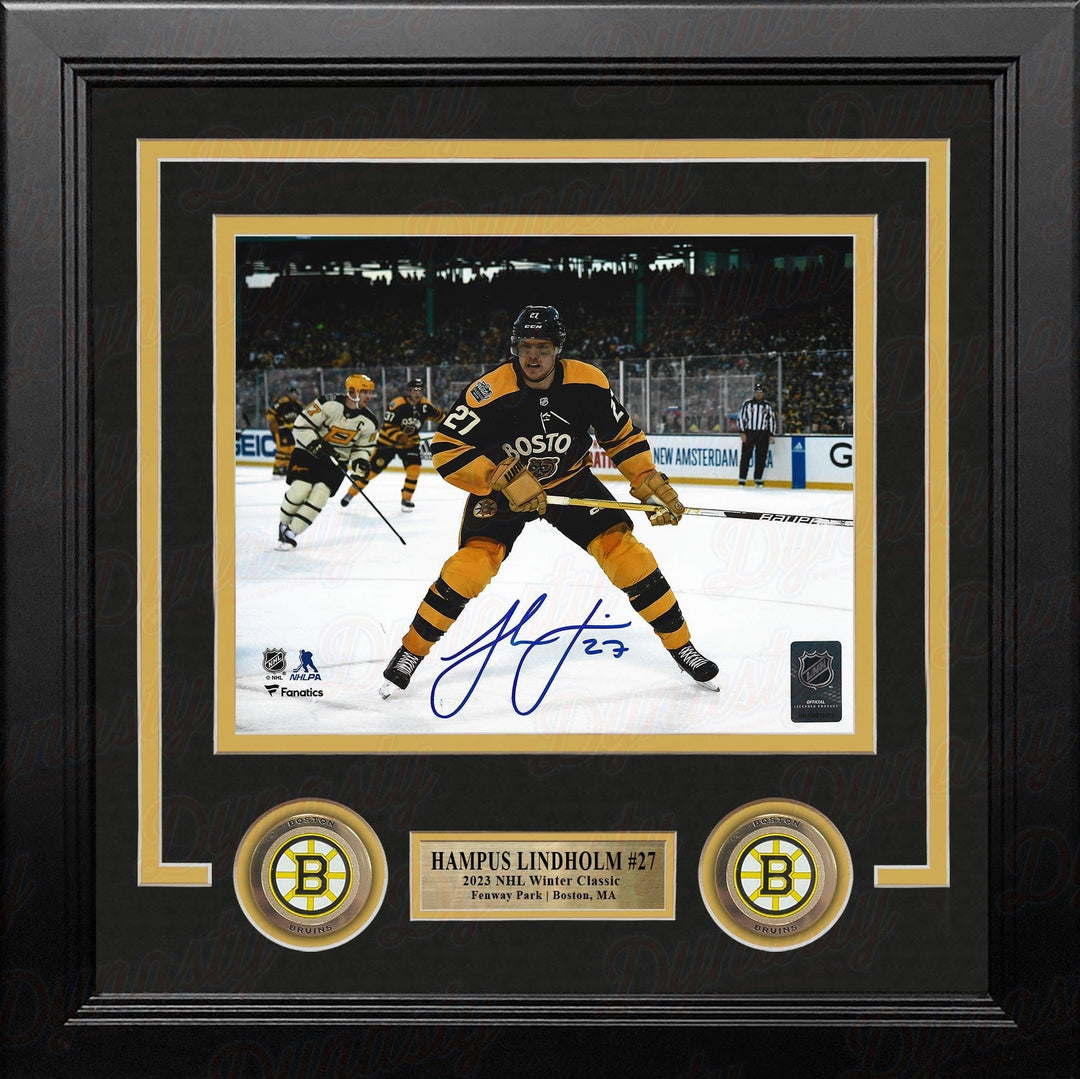 Dynasty Sports & Framing Autographed Framed Hockey Photos Hampus Lindholm 2023 Winter Classic Action Boston Bruins Autographed 8" x 10" Framed Hockey Photo