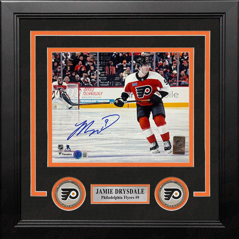 Dynasty Sports & Framing Autographed Framed Hockey Photos Jamie Drysdale in Action Philadelphia Flyers Autographed 8" x 10" Framed Hockey Photo