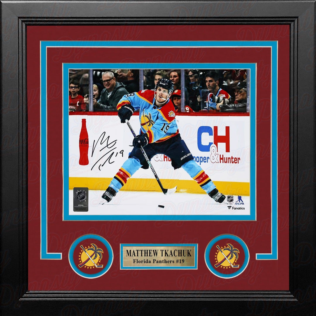 Dynasty Sports & Framing Autographed Framed Hockey Photos Matthew Tkachuk Reverse Retro Florida Panthers Autographed 8" x 10" Framed Hockey Photo