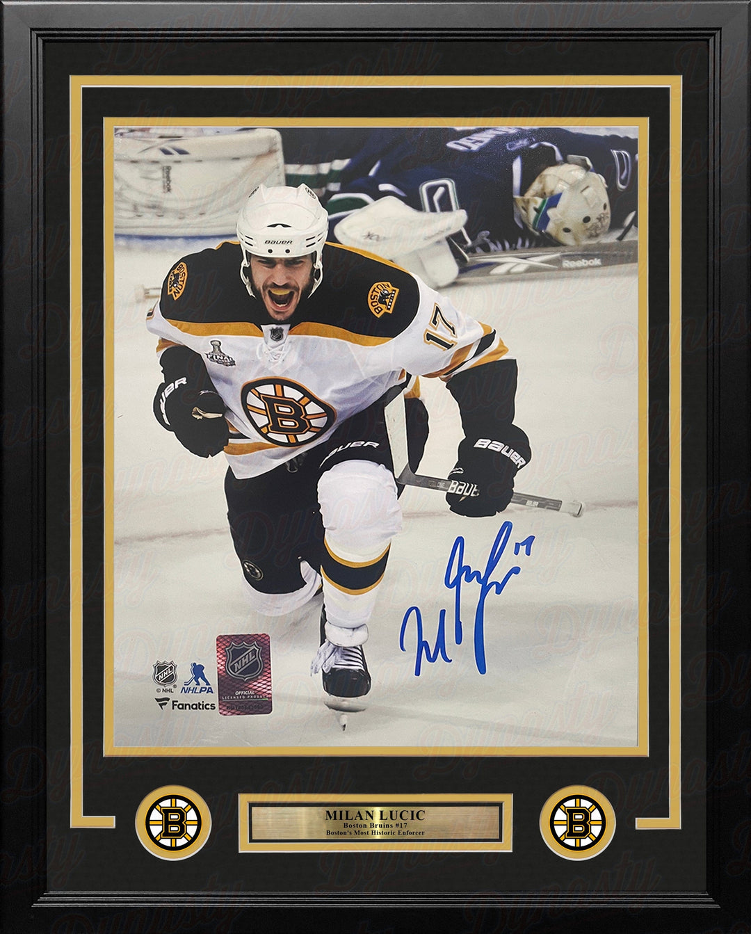 Dynasty Sports & Framing Autographed Framed Hockey Photos Milan Lucic Stanley Cup Goal Celebration Boston Bruins Autographed 16" x 20" Framed Hockey Photo